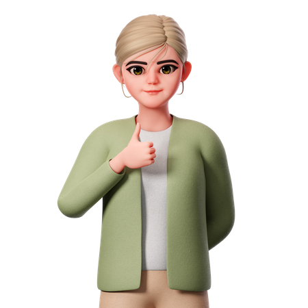 Showing Thumbs Up Gesture Using Left Hand  3D Illustration