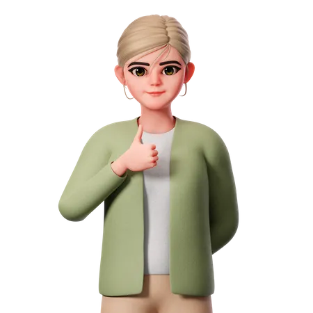 Showing Thumbs Up Gesture Using Left Hand  3D Illustration