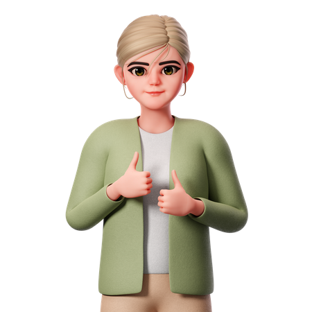 Showing Thumbs Up Gesture With Both Hand  3D Illustration