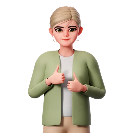 Showing Thumbs Up Gesture With Both Hand  3D Illustration