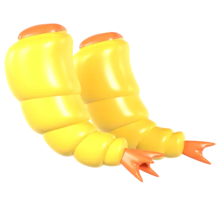 Shrimp 3 D Illustration 3D Icon