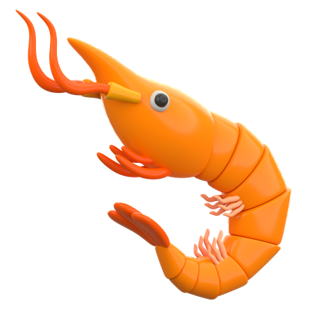 Shrimp  3D Icon