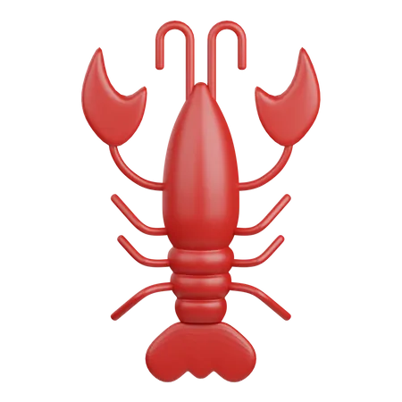 3 D Rendering Lobster Isolated Useful For Food Allergen Allergy Disease And Antigen Design Element 3D Icon