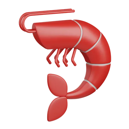 3 D Rendering Shrimp Isolated Useful For Food Allergen Allergy Disease And Antigen Design Element 3D Icon