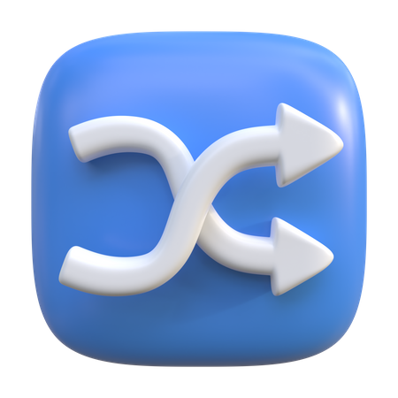 Shuffle Button  3D Icon