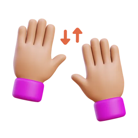 Shuffle Hand Gesture  3D Icon