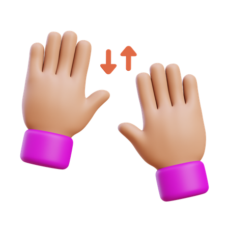 Shuffle Hand Gesture  3D Icon