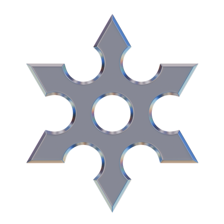 Shuriken forma de estrella ninja  3D Icon