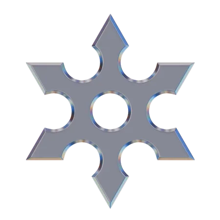 Forme d'étoile ninja shuriken  3D Icon