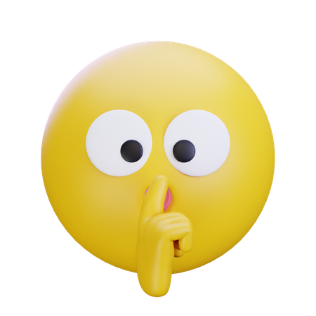 シーッという顔の絵文字  3D Icon
