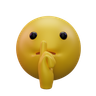 shushing face emoji 3d logos