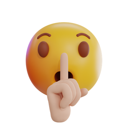 Shushing Emoji  3D Icon