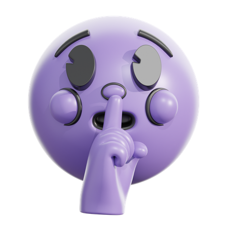 Shushing face  3D Icon