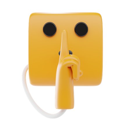 Shushing Face Emoji  3D Icon