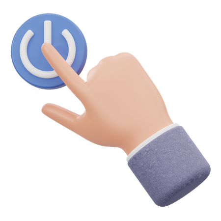 Shut Down Hand Gesture  3D Icon