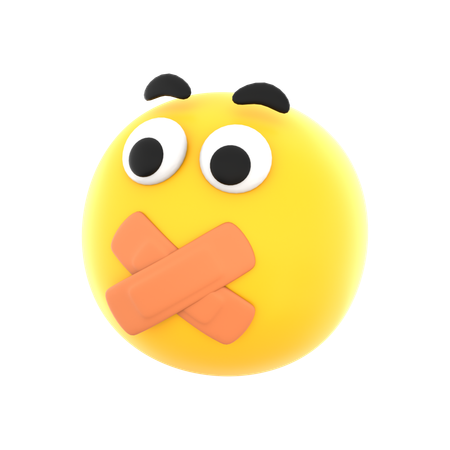 Shut Up Emoji  3D Icon