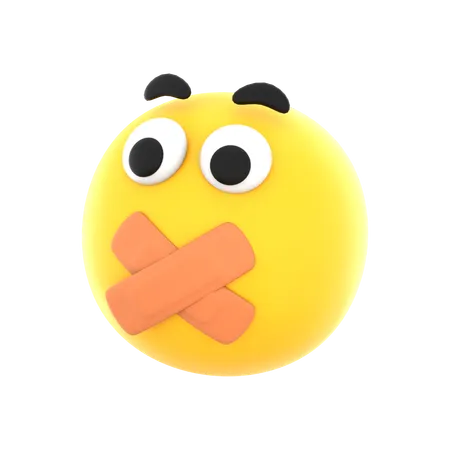 Shut Up Emoji  3D Icon