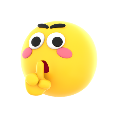 Shut Up Emoji  3D Icon