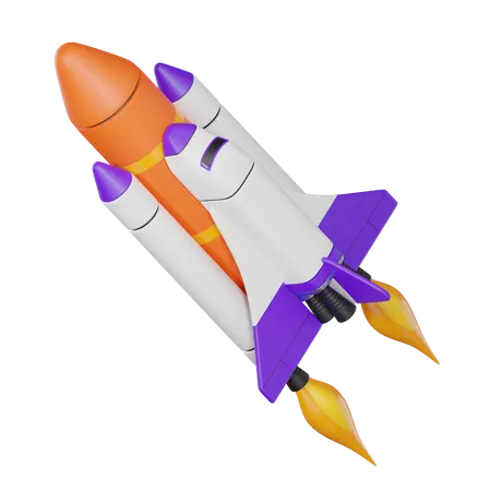 Space Travel Of A Space Shuttle Ideal For Themes Of Space Exploration Technological Innovation And Cosmic Journeys 3 D Render Illustration 3D Icon
