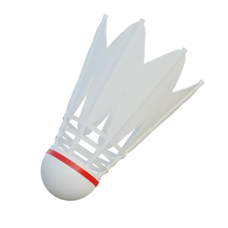 Shuttlecock Red Line 3D Icon
