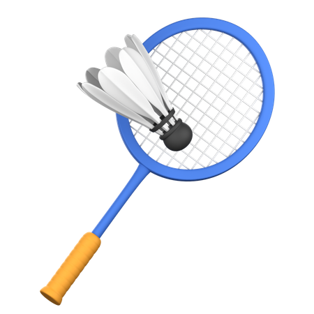 Shuttlecock With Racket  3D Icon