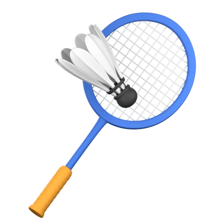 Shuttlecock With Racket  3D Icon