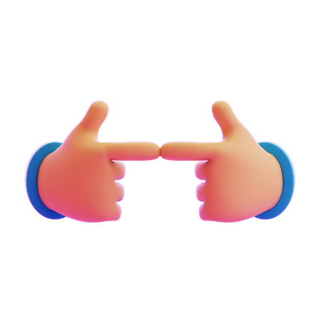 Shy Emotion Hand Gesture  3D Icon