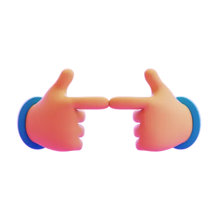 Shy Emotion Hand Gesture  3D Icon