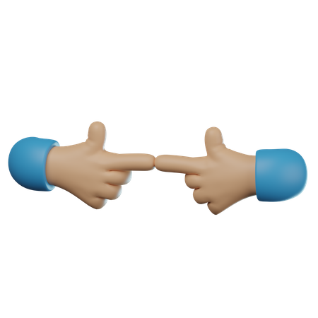 Shy Hand Gesture  3D Icon