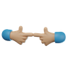 3d shy hand logo
