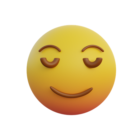 Shy smiley expression emoticon  3D Emoji