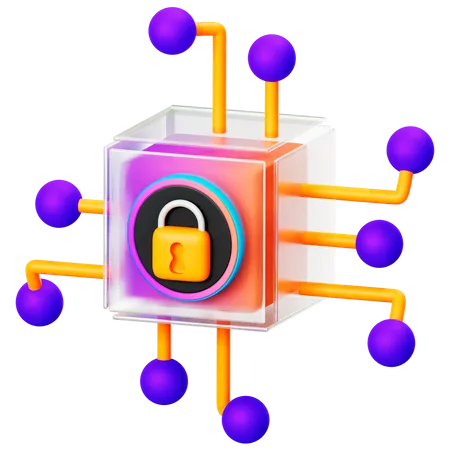 Sichere Blockchain  3D Icon