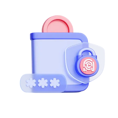 Sichere digitale Geldbörse  3D Icon