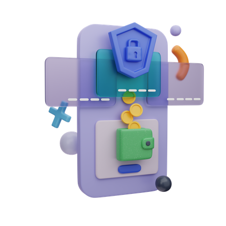 Sichere Zahlung per mobilem Wallet  3D Icon