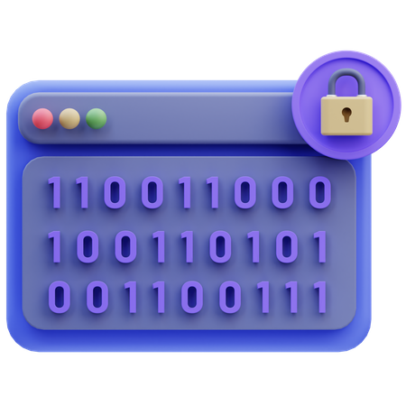Sicherer Binärcode  3D Icon