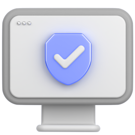 Sicherer Monitor  3D Icon