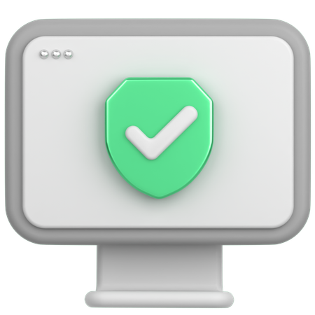 Sicherer Monitor  3D Icon