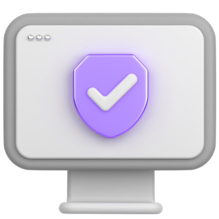 Sicherer Monitor  3D Icon