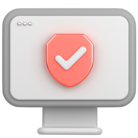 Sicherer Monitor  3D Icon