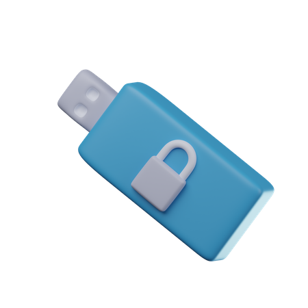 Sicherer USB-Stick  3D Icon