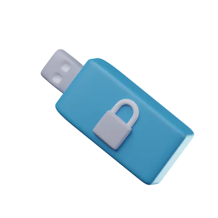 Sicherer USB-Stick  3D Icon