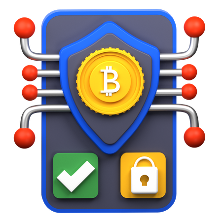 Sichere Bitcoin  3D Icon