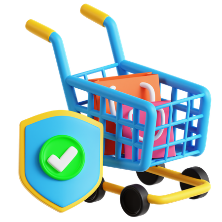Schutzschild für sicheres Einkaufen  3D Icon