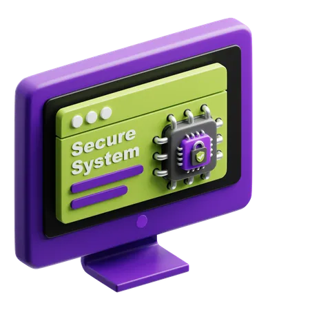 Sicheres System  3D Icon