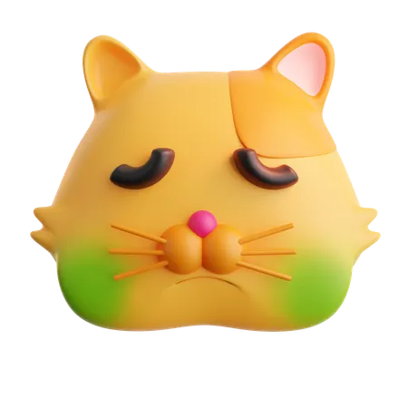 Sick Cat Emoji  3D Icon