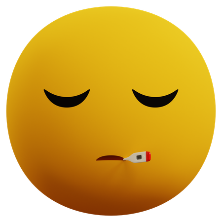 Sick Emoticon  3D Icon