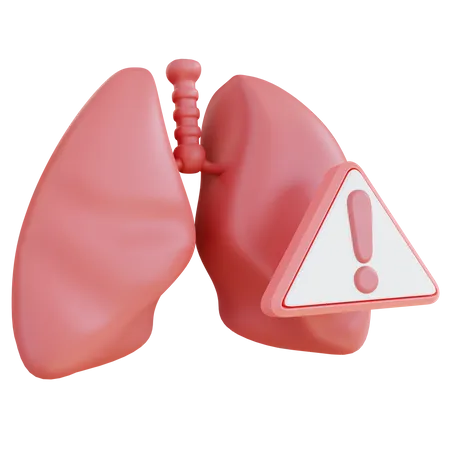 3 D Illustration Sick Lung Notification 3D Icon
