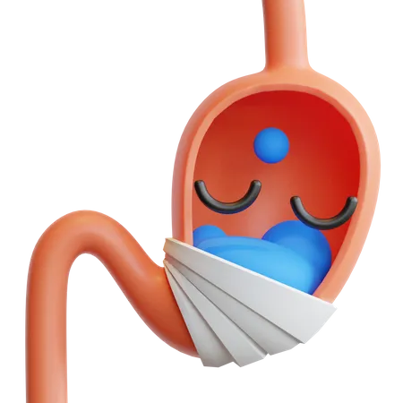 Sick Stomach  3D Illustration