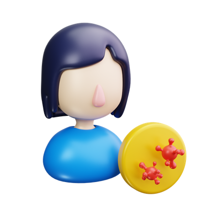 病気の女性  3D Icon