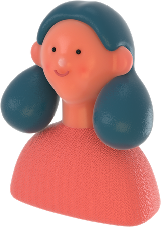 Side face of girl  3D Icon